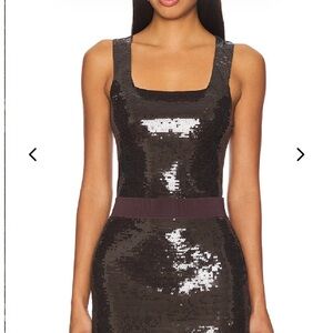 A.L.C. Brown Sequin Crop Top